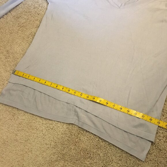 NWT Ice Blue Split V-Neck Rib Sleeves Pullover Top - Picture 13 of 15